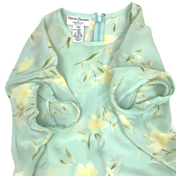 Vintage 100% Silk Maxi Floral Romantic Cottagecore Dress By Rena Rowan Sz 14P - Picture 14 of 16